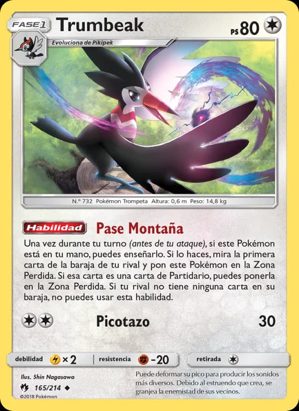 Trumbeak card in Spanish