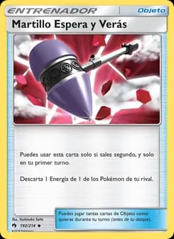 Martillo Espera y Verás card in Spanish
