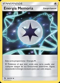 Energía Memoria card in Spanish