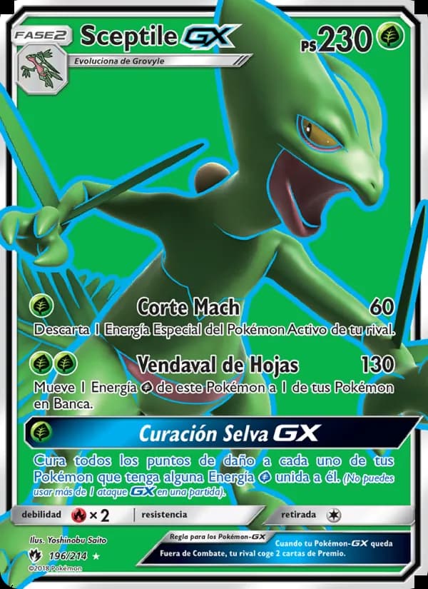Sceptile GX card in Spanish