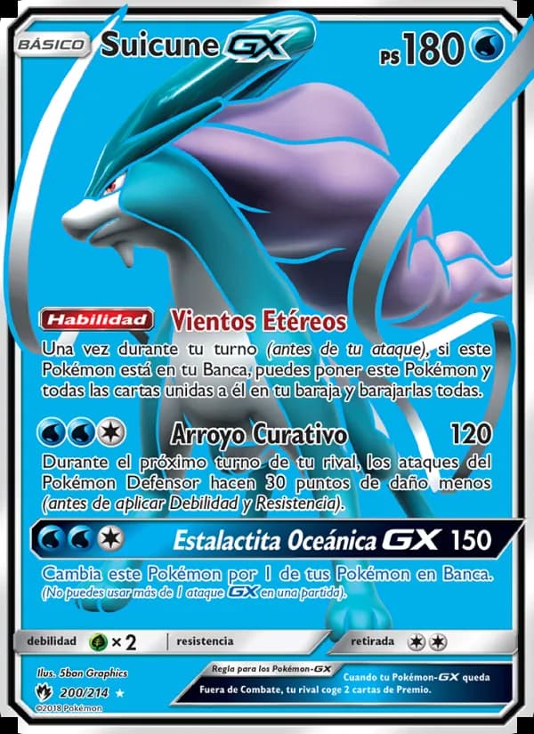 Suicune GX card in Spanish