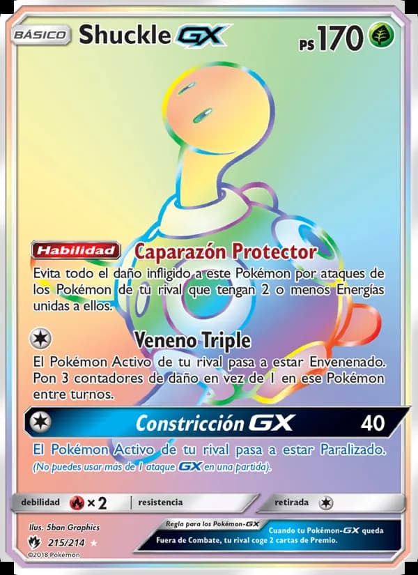 Shuckle GX card in Spanish