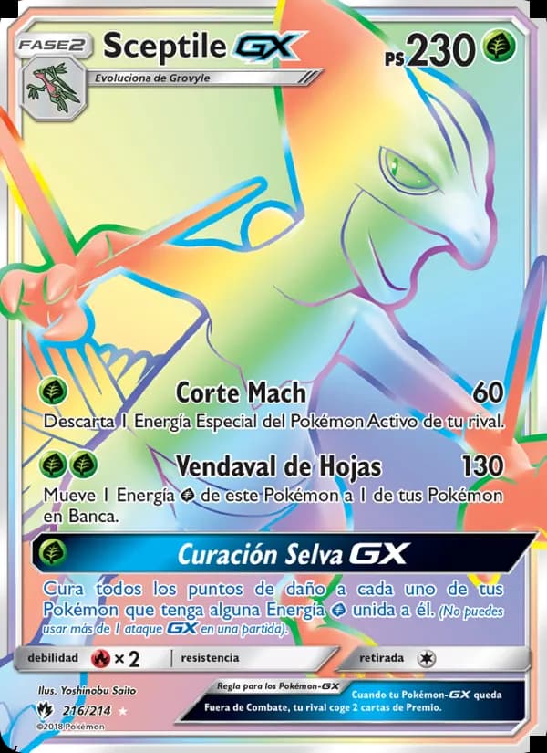 Sceptile GX card in Spanish
