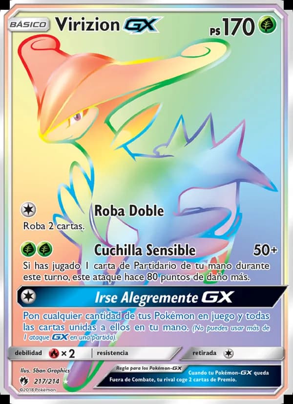 Virizion GX card in Spanish