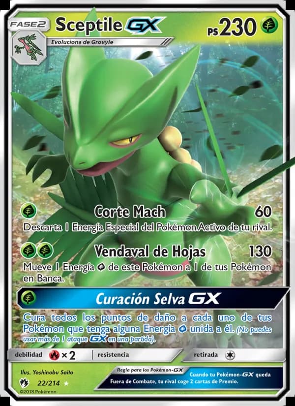 Sceptile GX card in Spanish