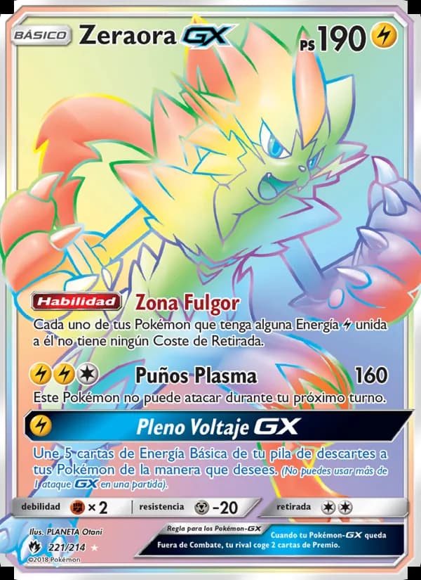 Zeraora GX card in Spanish