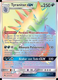 Tyranitar GX card in Spanish