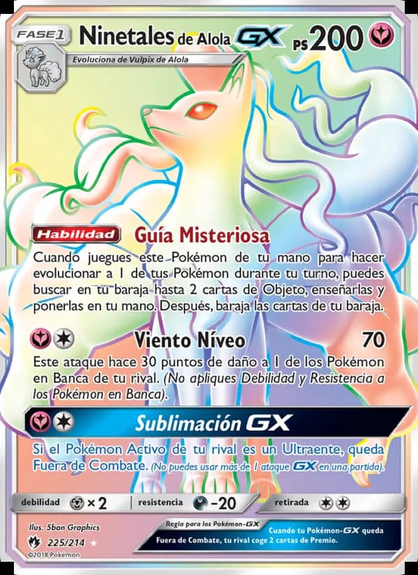 Ninetales de Alola GX card in Spanish