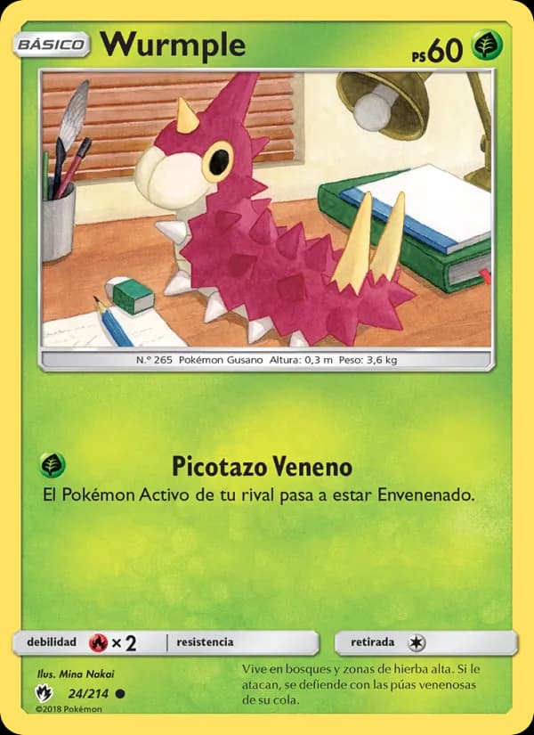 Wurmple card in Spanish