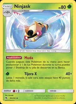 Ninjask card in Spanish
