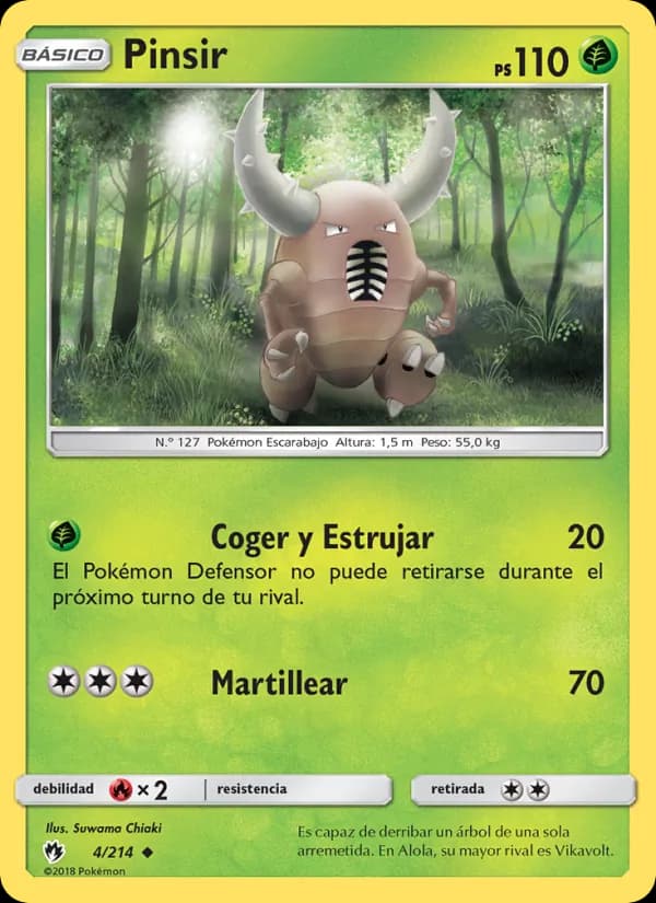 Pinsir card in Spanish