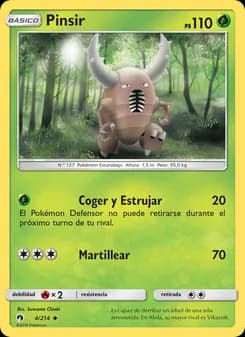 Pinsir card in Spanish