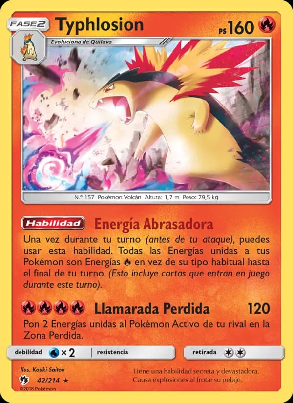 Typhlosion card in Spanish