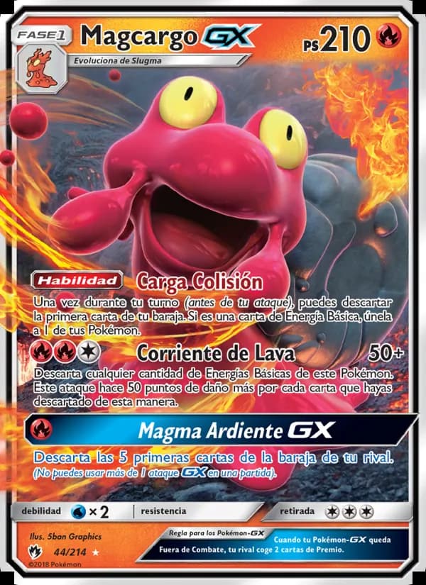 Magcargo GX card in Spanish