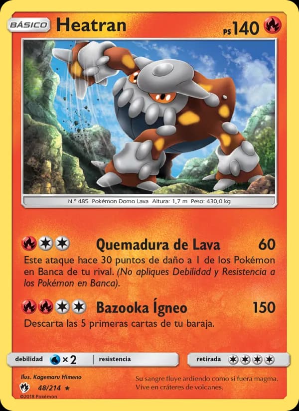 Heatran card in Spanish
