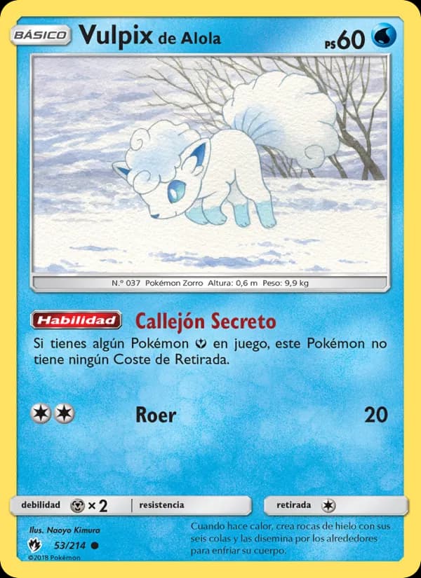 Vulpix de Alola card in Spanish