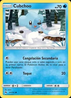 Cubchoo card in Spanish