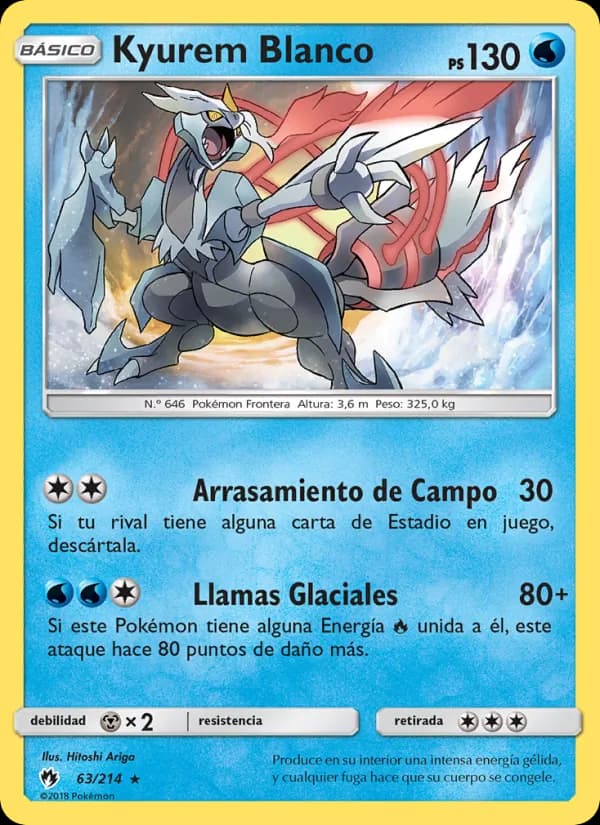 Kyurem Blanco card in Spanish
