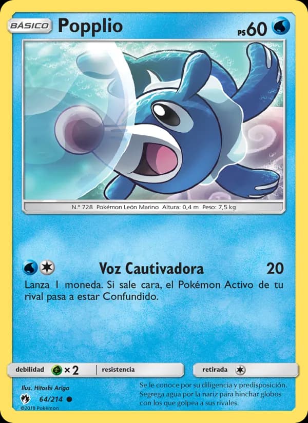 Popplio card in Spanish