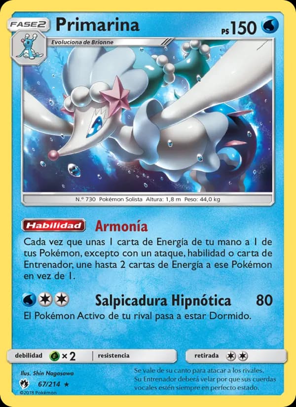 Primarina card in Spanish