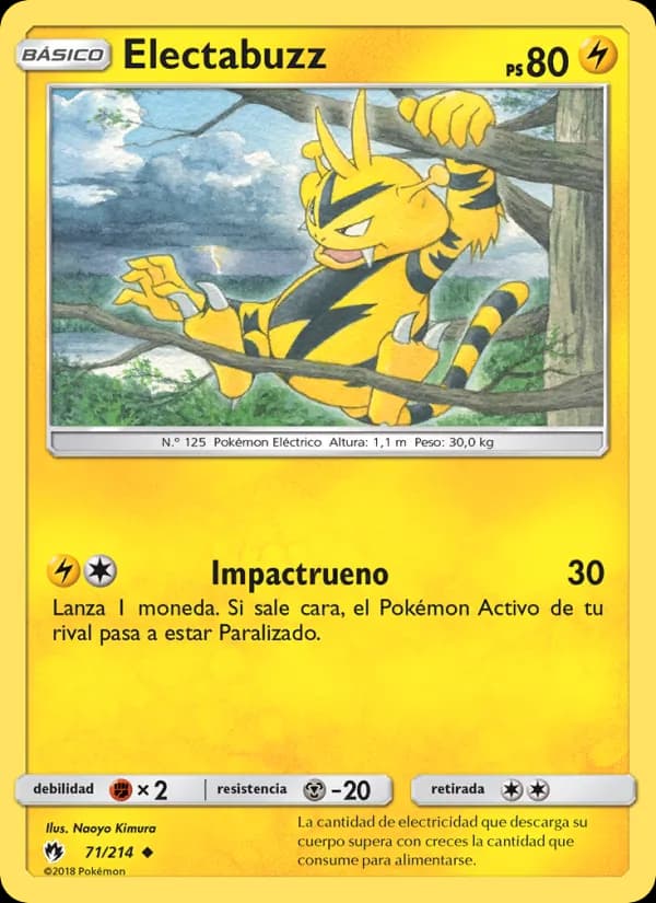 Electabuzz card in Spanish