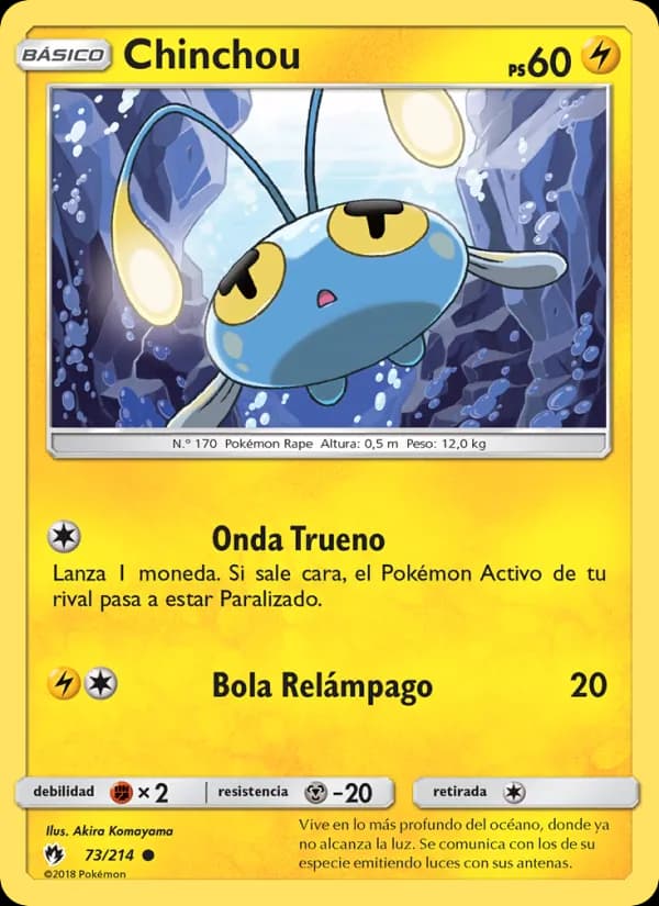 Chinchou card in Spanish