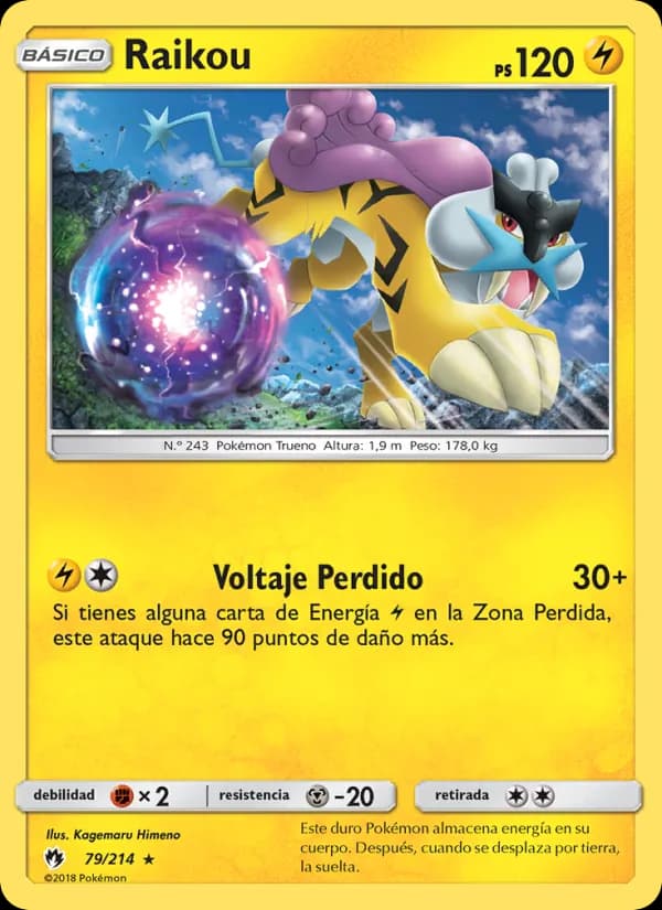 Raikou card in Spanish