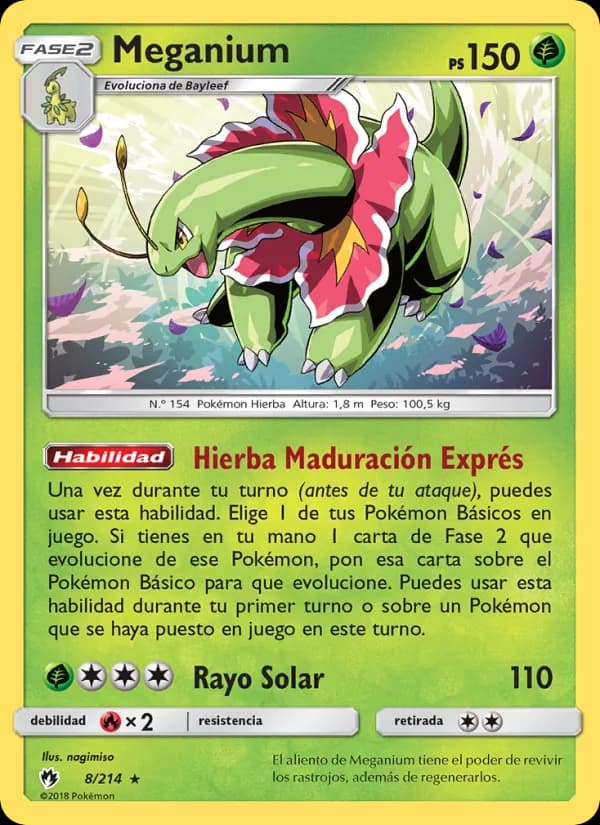 Meganium card in Spanish