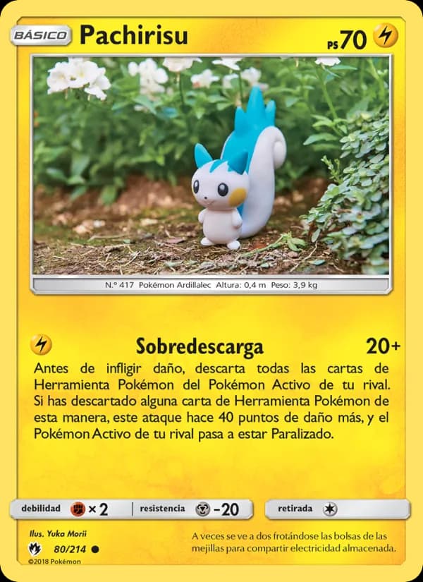 Pachirisu card in Spanish
