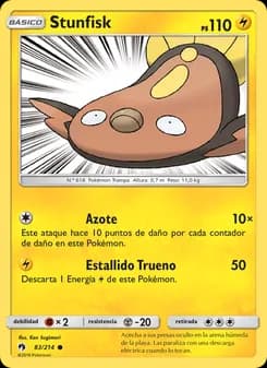 Stunfisk card in Spanish
