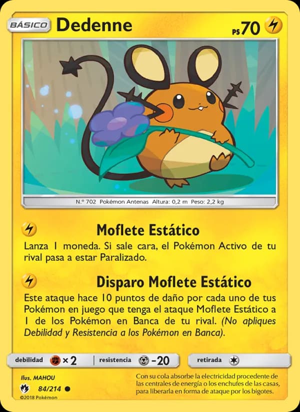 Dedenne card in Spanish