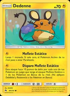 Dedenne card in Spanish