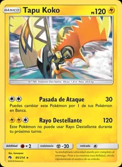 Tapu Koko card in Spanish