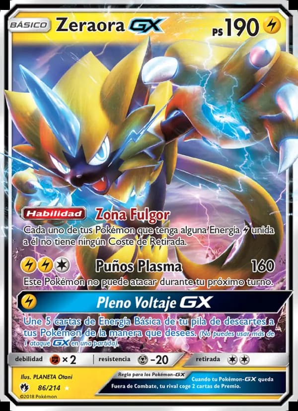 Zeraora GX card in Spanish