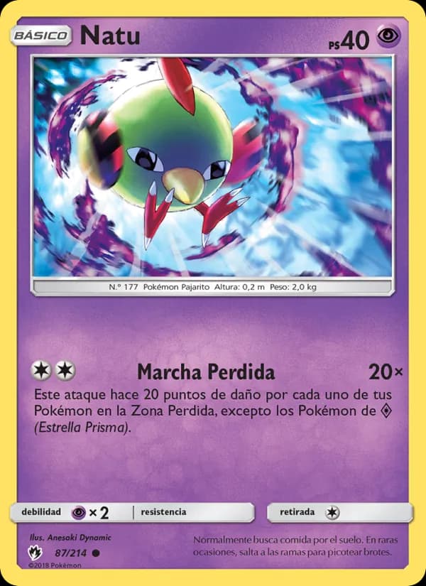 Natu card in Spanish