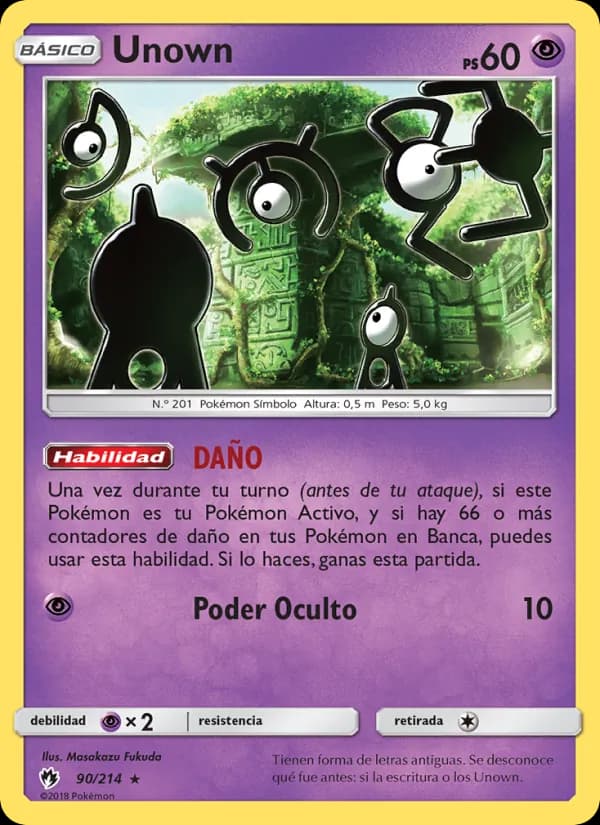 Unown card in Spanish