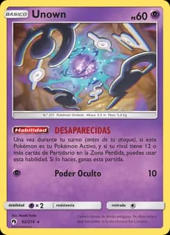 Unown card in Spanish