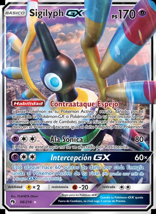 Sigilyph GX card in Spanish