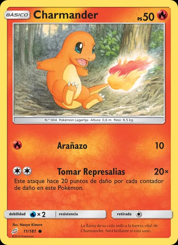 Charmander card in Spanish