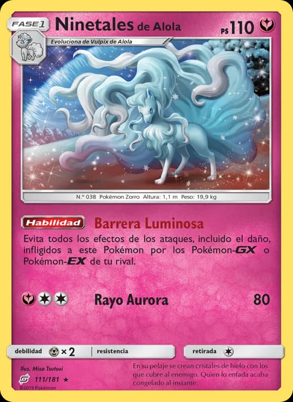 Ninetales de Alola card in Spanish