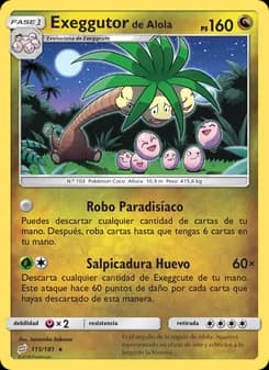 Exeggutor de Alola card in Spanish