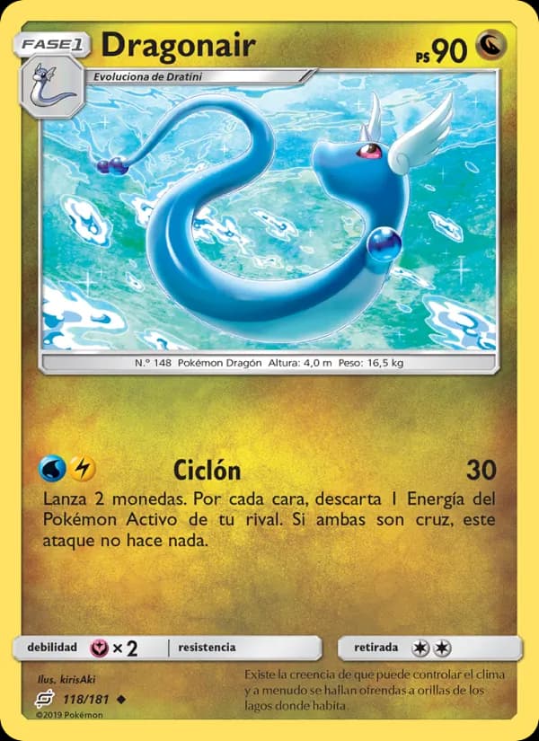 Dragonair card in Spanish