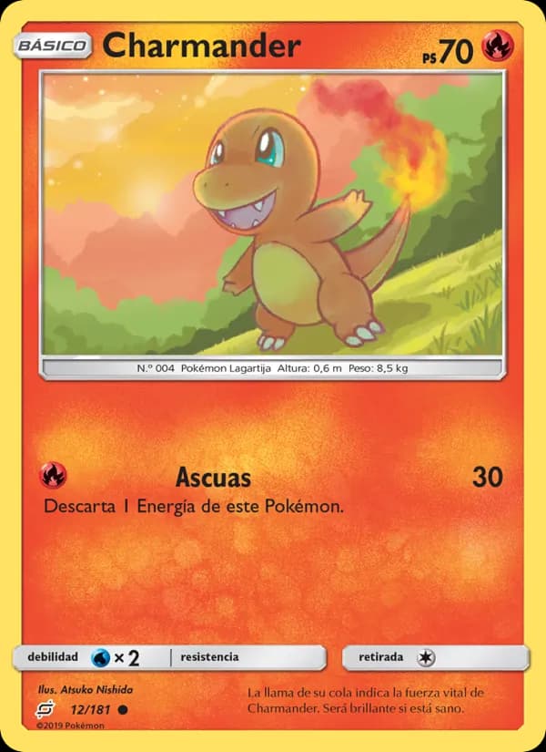 Charmander card in Spanish