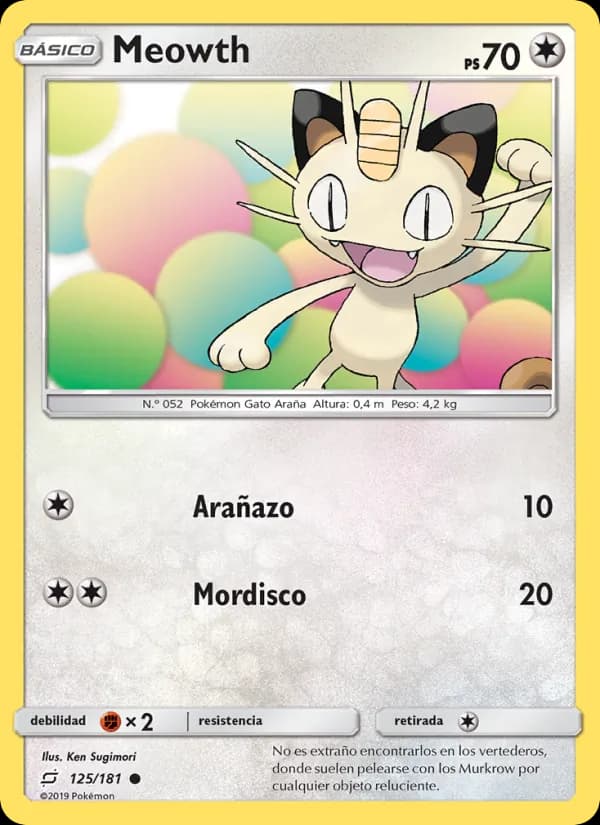 Meowth card in Spanish