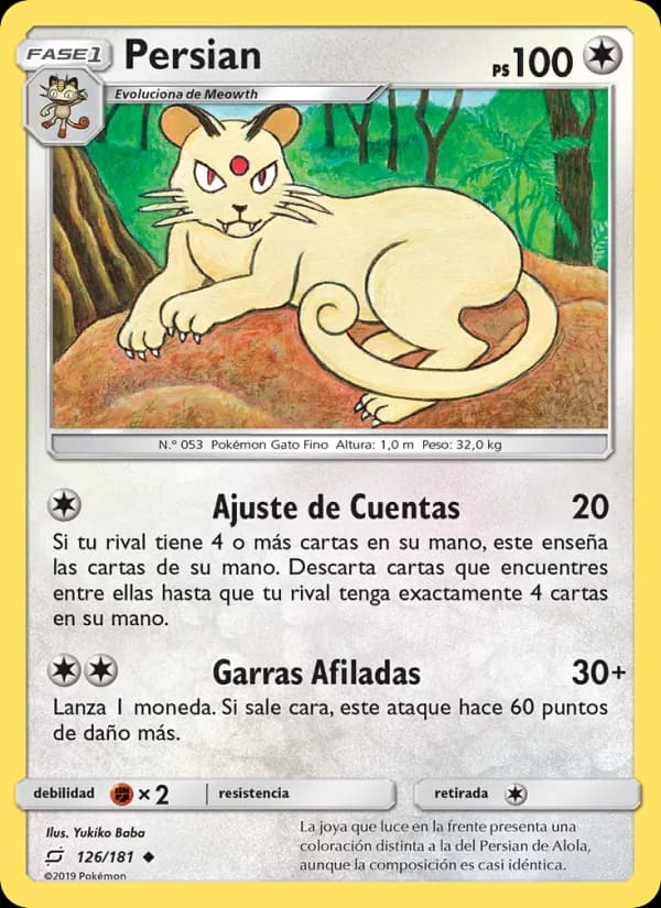 Persian card in Spanish
