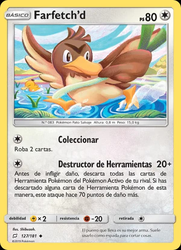 Farfetch’d card in Spanish