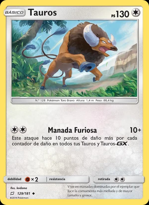 Tauros card in Spanish
