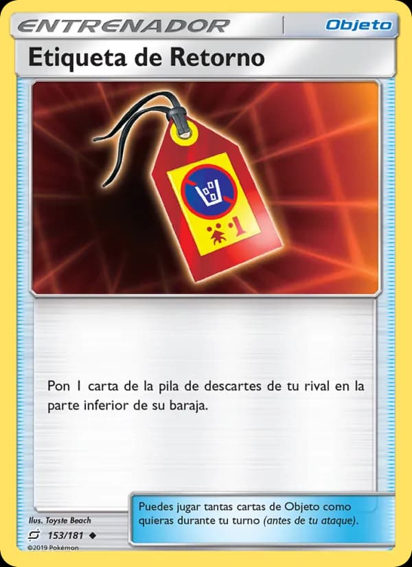 Etiqueta de Retorno card in Spanish