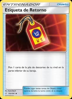 Etiqueta de Retorno card in Spanish