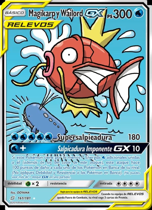 Magikarp y Wailord GX card in Spanish